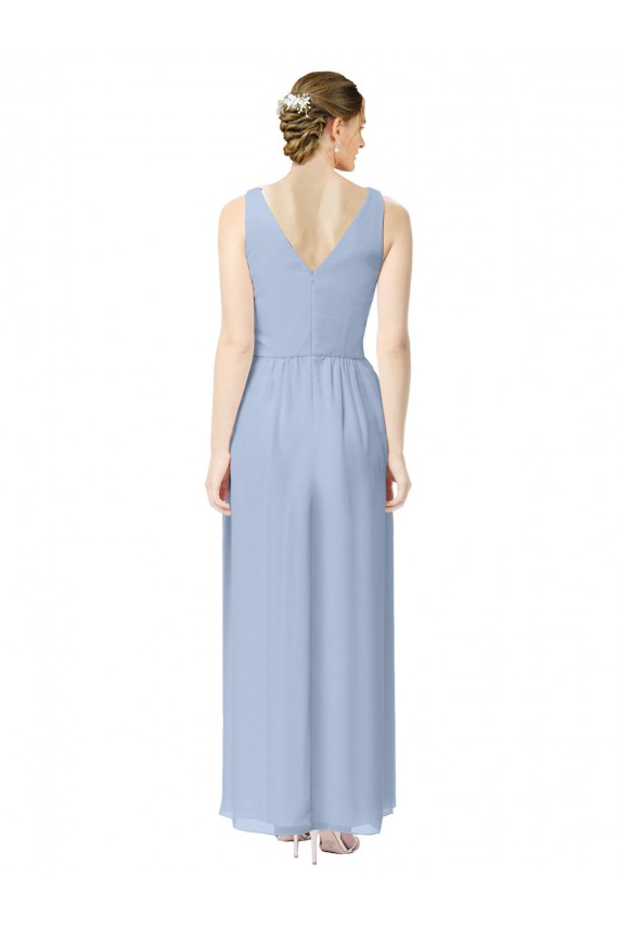 Sleeveless Periwinkle A-Line V-Neck Bridesmaid Dress Maidstone