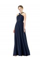 Sleeveless Dark Navy Princess V-Neck Bridesmaid Gowns Maidstone