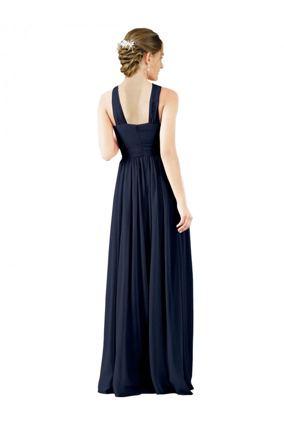 Sleeveless Dark Navy Princess V-Neck Bridesmaid Gowns Maidstone
