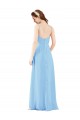 Sleeveless Periwinkle Low Back Sheath V-Neck Bridesmaid Dress Maidstone