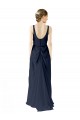Sleeveless Dark Navy Open Back A-Line Scoop Neck Bridesmaid Dress Maidstone
