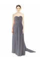 Sleeveless Slate Grey Open Back A-Line Sweetheart Bridesmaid Dress / Evening Dress Maidstone