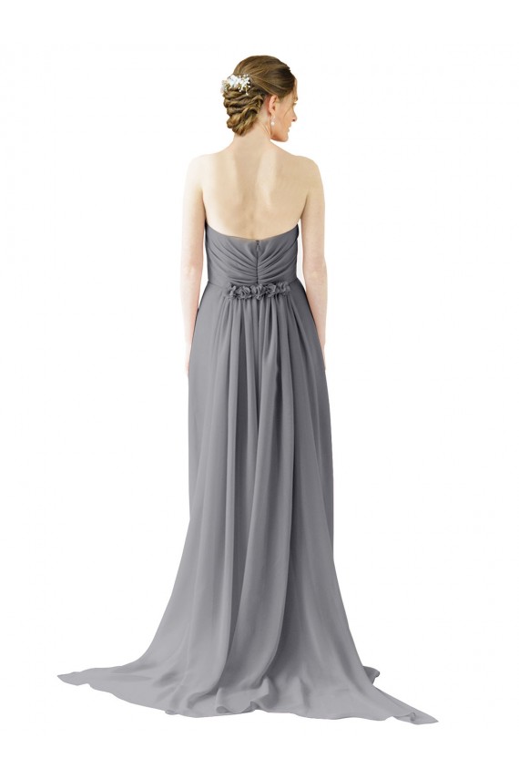 Sleeveless Slate Grey Open Back A-Line Sweetheart Bridesmaid Dress / Evening Dress Maidstone