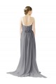 Sleeveless Slate Grey Open Back A-Line Sweetheart Bridesmaid Dress / Evening Dress Maidstone