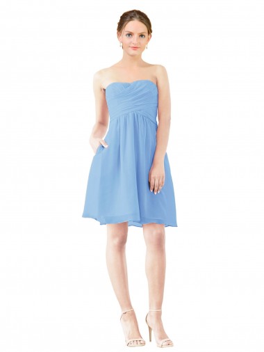 Sleeveless Periwinkle Open Back A-Line Sweetheart Bridesmaid Dress Maidstone