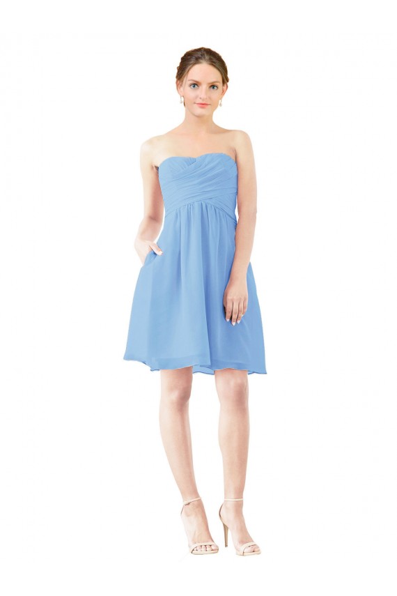 Sleeveless Periwinkle Open Back A-Line Sweetheart Bridesmaid Dress Maidstone