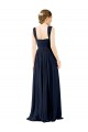 Sleeveless Dusty Blue Open Back A-Line Square Neck Bridesmaid Dress Maidstone