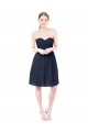 Sleeveless Dark Navy Open Back A-Line Sweetheart Bridesmaid Dress Maidstone