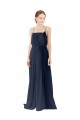 Sleeveless Dark Navy Open Back A-Line Spaghetti straps Bridesmaid Dress / Evening Gowns Maidstone