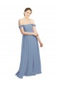 Sleeveless Dusty Blue Open Back A-Line Off the Shoulder Formal Dress / Bridesmaid Dress Maidstone