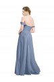 Sleeveless Dusty Blue Open Back A-Line Off the Shoulder Formal Dress / Bridesmaid Dress Maidstone