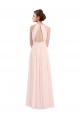 Sleeveless Pink Keyhole Back A-Line Halter Neck Bridesmaid Dress Maidstone