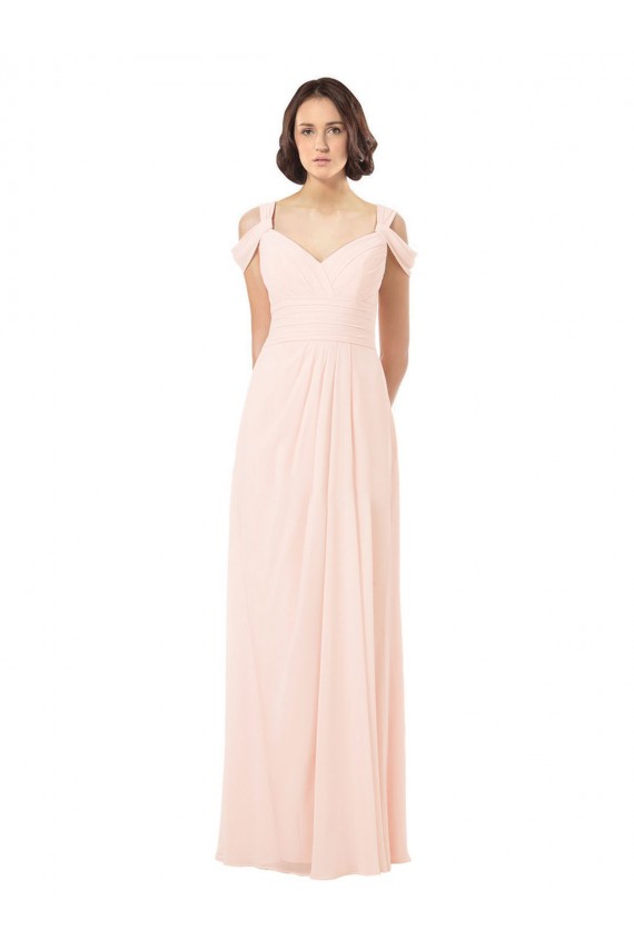 Sleeveless Pink Keyhole Back A-Line Off the Shoulder Bridesmaid Dress / Evening Dress Maidstone