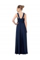 Sleeveless Dark Navy Open Back A-Line Off the Shoulder Bridesmaid Dress Maidstone