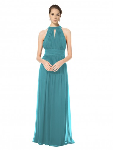 Sleeveless Hunter Keyhole Back A-Line Halter Neck Bridesmaid Dress Maidstone