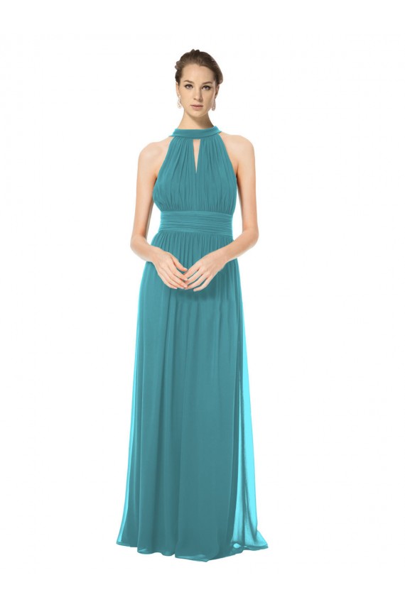 Sleeveless Hunter Keyhole Back A-Line Halter Neck Bridesmaid Dress Maidstone