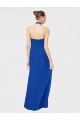 Sleeveless Royal Blue Open Back A-Line Halter Neck Bridesmaid Dress Maidstone