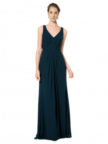 Sleeveless Midnight Green A-Line V-Neck Bridesmaid Dress Maidstone