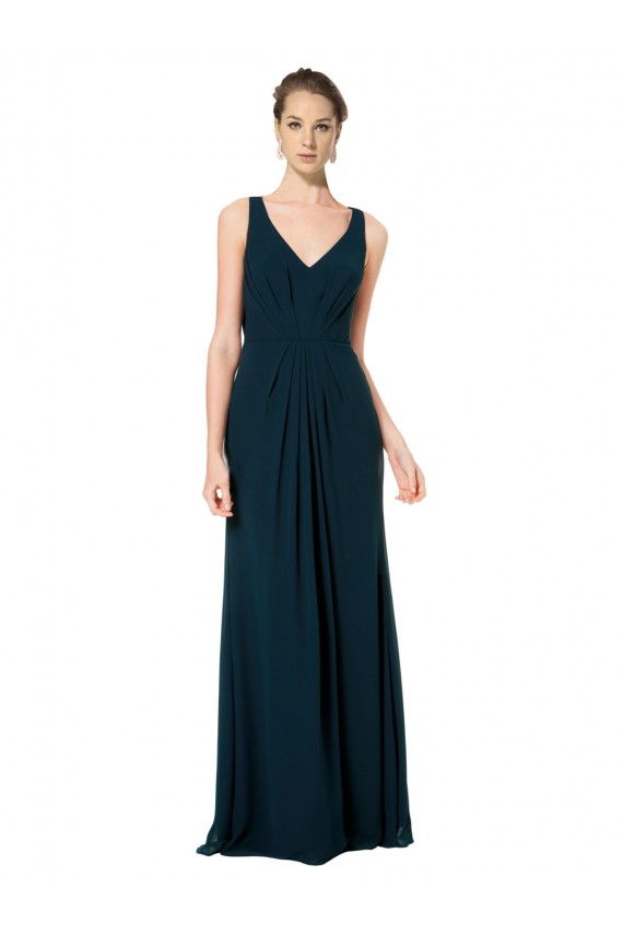 Sleeveless Midnight Green A-Line V-Neck Bridesmaid Dress Maidstone