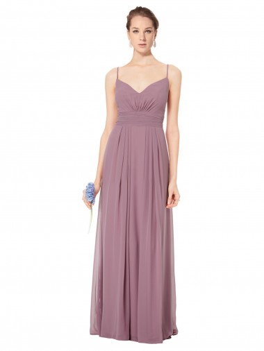 Sleeveless Pink Open Back A-Line Spaghetti Straps Bridesmaid Gowns Maidstone