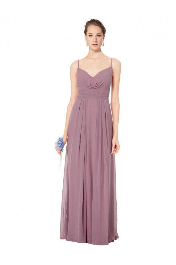 Sleeveless Pink Open Back A-Line Spaghetti Straps Bridesmaid Gowns Maidstone