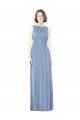 Sleeveless Dusty Blue Open Back A-Line Bateau Neck Bridesmaid Dress Maidstone