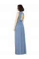 Sleeveless Dusty Blue Open Back A-Line Bateau Neck Bridesmaid Dress Maidstone