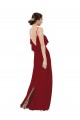 Sleeveless Burgundy V-Back Sheath Scoop Neck Bridesmaid Dress Maidstone