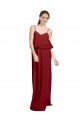 Sleeveless Burgundy Criss Cross Open Back A-Line Spaghetti Straps Bridesmaid Dress Maidstone