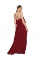 Sleeveless Burgundy Criss Cross Open Back A-Line Spaghetti Straps Bridesmaid Dress Maidstone