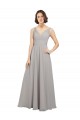 Sleeveless Oyster Silver V-Back A-Line V-Neck Bridesmaid Dress Maidstone