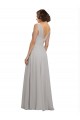 Sleeveless Oyster Silver V-Back A-Line V-Neck Bridesmaid Dress Maidstone