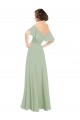 Cold Shoulder Smoke Green A-Line Off the Shoulder Bridesmaid Dress Maidstone