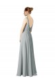 Sleeveless Silver A-Line V-Neck Bridesmaid Dress / Evening Dress Maidstone