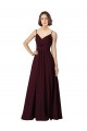 Sleeveless Burgundy Gold A-Line V-Neck Bridesmaid Gown Maidstone