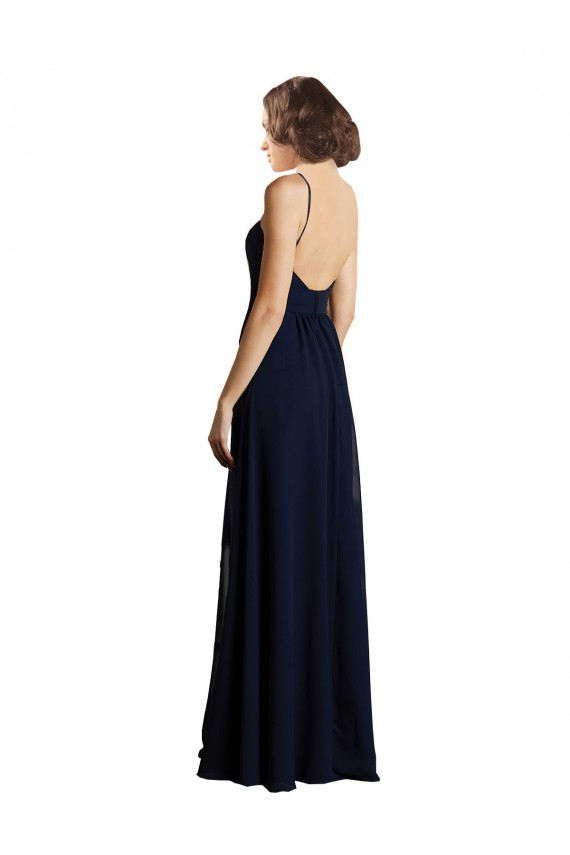 Sleeveless Dark Navy A-Line V-Neck Bridesmaid Dress & Gowns Maidstone