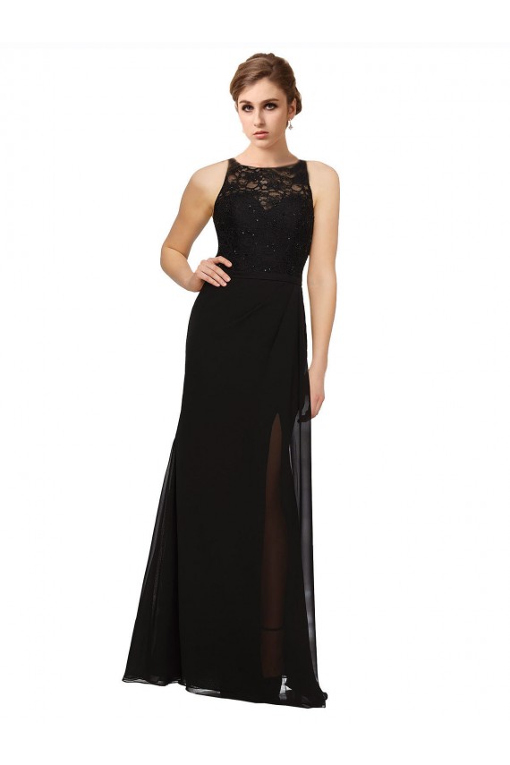 Sleeveless Black Sheath High Neck Bridesmaid Dress Maidstone