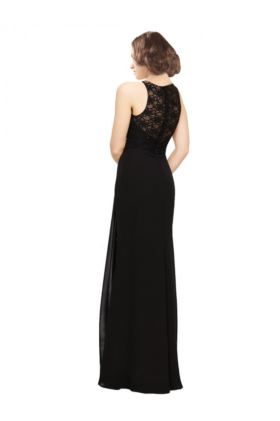 Sleeveless Black Sheath High Neck Bridesmaid Dress Maidstone