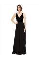Sleeveless Black Open Back A-Line V-Neck Prom Dress / Bridesmaid Dress Maidstone