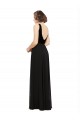 Sleeveless Black Open Back A-Line V-Neck Prom Dress / Bridesmaid Dress Maidstone