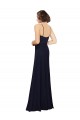 Sleeveless Dark Navy Sheath Scoop Neck Bridal Party Dress Maidstone