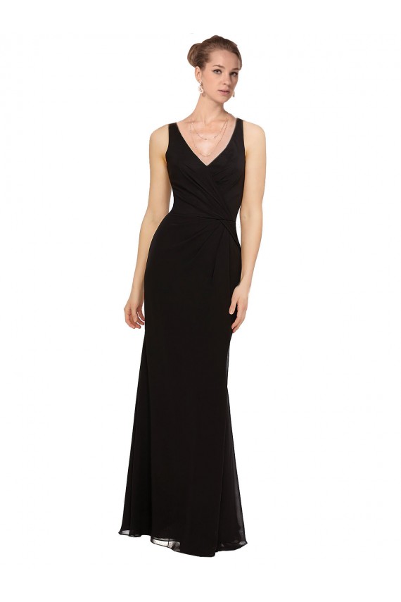 Sleeveless Black Sheath V-Neck Bridesmaid Gown Maidstone