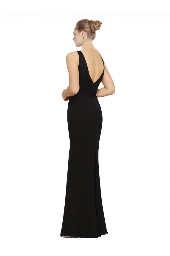 Sleeveless Black Sheath V-Neck Bridesmaid Gown Maidstone