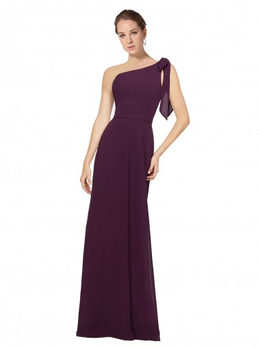 Sleeveless Grape A-Line One Shoulder Bridesmaid Dresses Maidstone