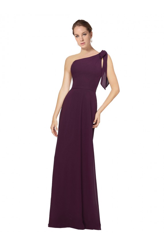 Sleeveless Grape A-Line One Shoulder Bridesmaid Dresses Maidstone