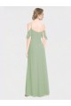 Sleeveless Smoke Green Low Back A-Line Off the Shoulder Formal Dress / Bridesmaid Dress Maidstone