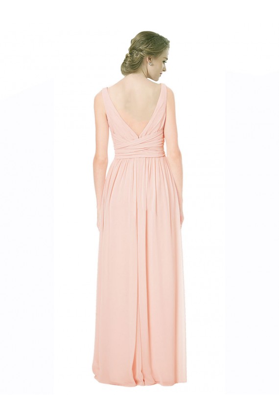 Sleeveless V-Back A-Line V-Neck Wedding Party Dress Maidstone