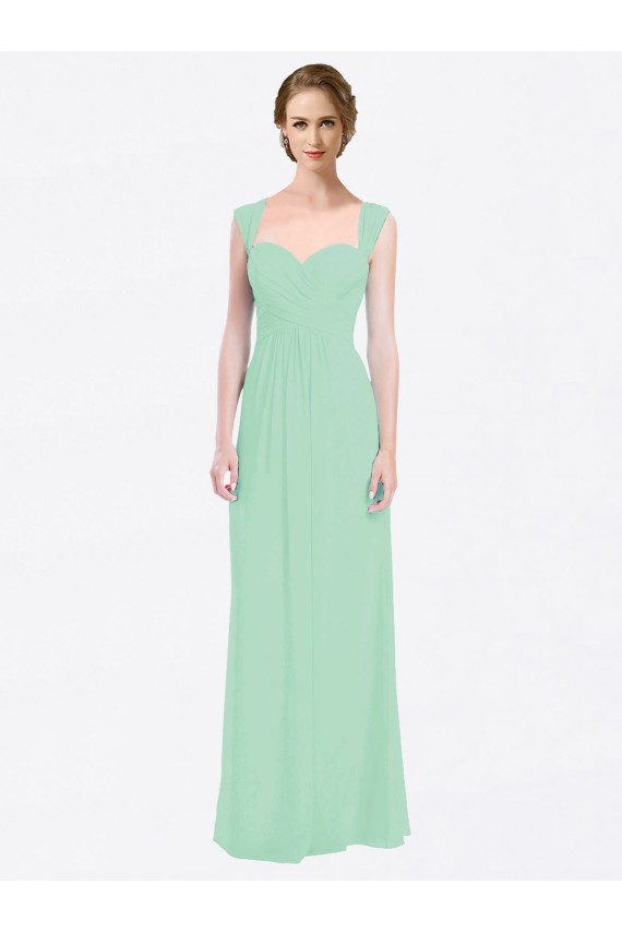 Cap Sleeves Mint Green V-Back A-Line Sweetheart Bridesmaid Dress Maidstone
