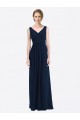 Sleeveless Dark Navy Low Back A-Line V-Neck Evening Gowns / Bridesmaid Dress Maidstone