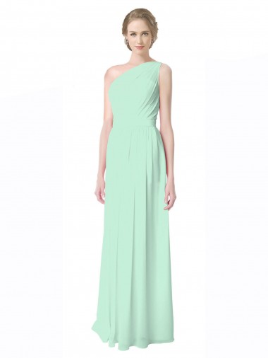 Sleeveless Mint Green A-Line One Shoulder Bridesmaid Dress Maidstone